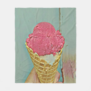 Ice cream birthday gift fleece blanket