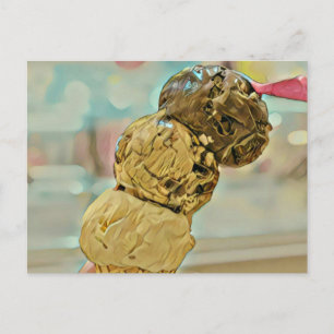 Ice cream birthday gift postcard