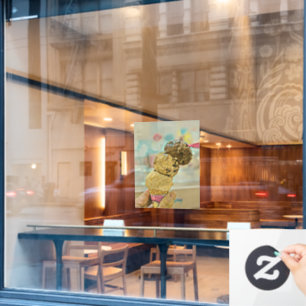 Ice cream birthday gift window cling