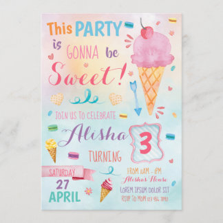 Ice Cream Birthday Invitation