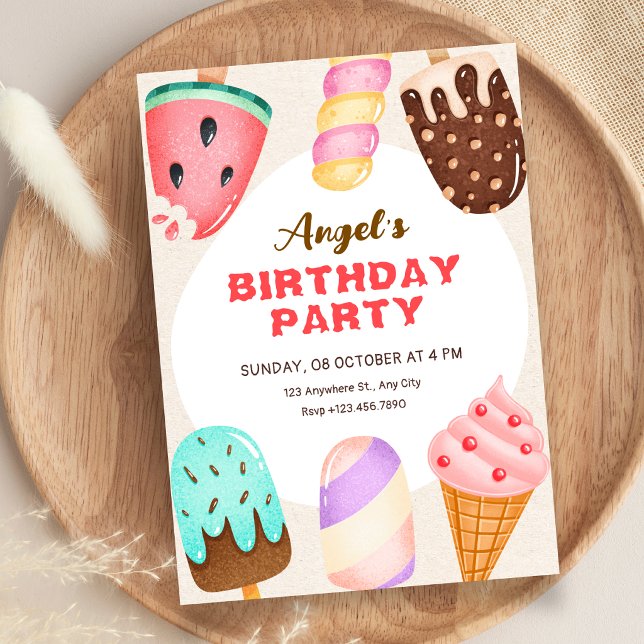 Ice cream birthday invitation (Creator Uploaded)