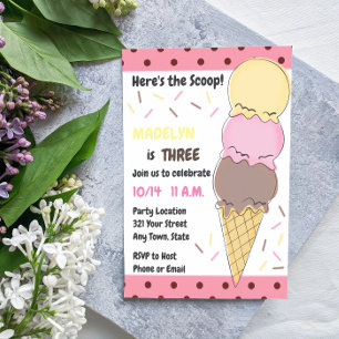 Ice Cream Birthday Invitation