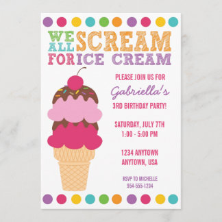 Ice Cream Birthday Invitation