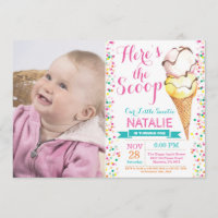Ice Cream Birthday Invitation Summer