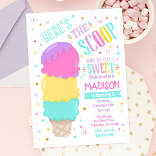 Ice Cream Birthday Invitation Sweet Celebration