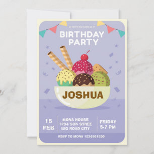 Ice Cream Birthday Invitation  Sweet Treats Sunday