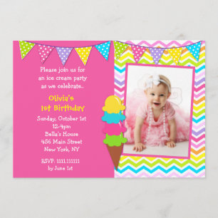 Ice Cream Birthday Invitations