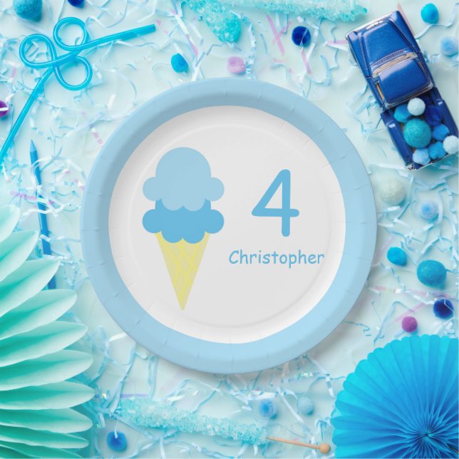Ice Cream Birthday Paper Plate (Party)