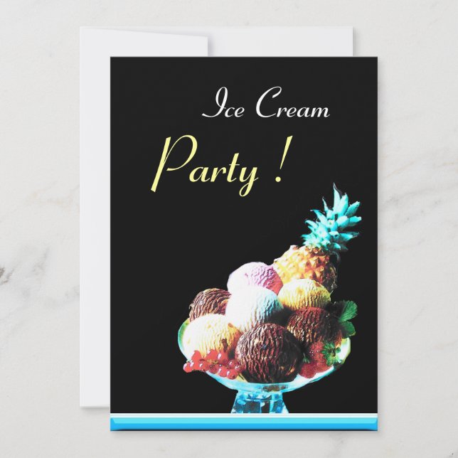 ICE CREAM BIRTHDAY PARTY 2 INVITATION (Front)