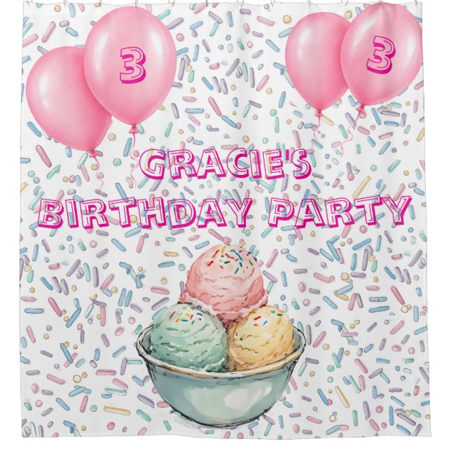 Ice Cream Birthday Party Backdrop (Front)