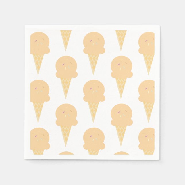 Ice Cream Birthday Party Cones Napkin (Front)