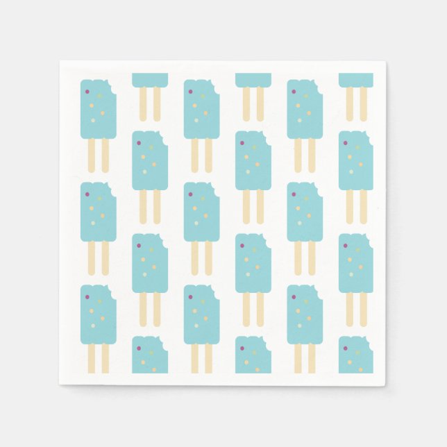 Ice Cream Birthday Party Cones Napkin (Front)