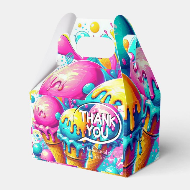 ice cream birthday party favor box (Front Side)
