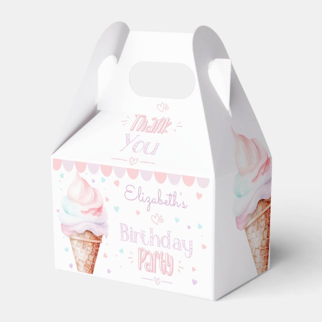 Ice cream birthday party favor box (Front Side)