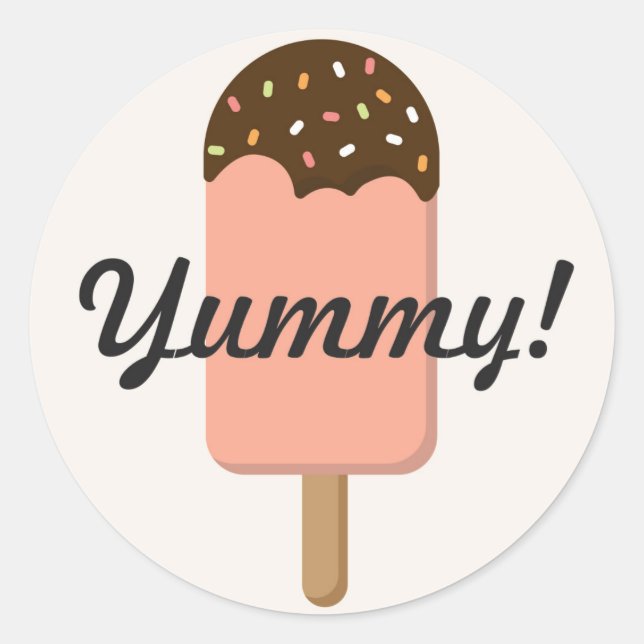 Ice Cream Birthday Party Favour Classic Round Sticker (Front)