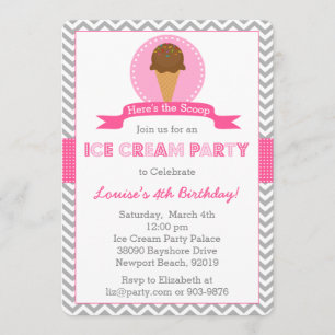 Ice Cream Birthday Party Invitation