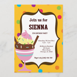 Ice Cream Birthday party Invitation