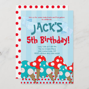 Ice Cream Birthday Party Invitation