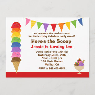 Ice Cream Birthday Party Invitation