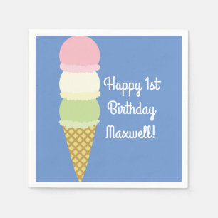 Ice Cream Birthday Party Napkin