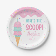Ice Cream Birthday Party Paper Plate