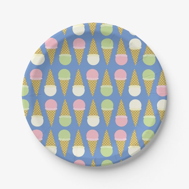 Ice Cream Birthday Party Paper Plate (Front)