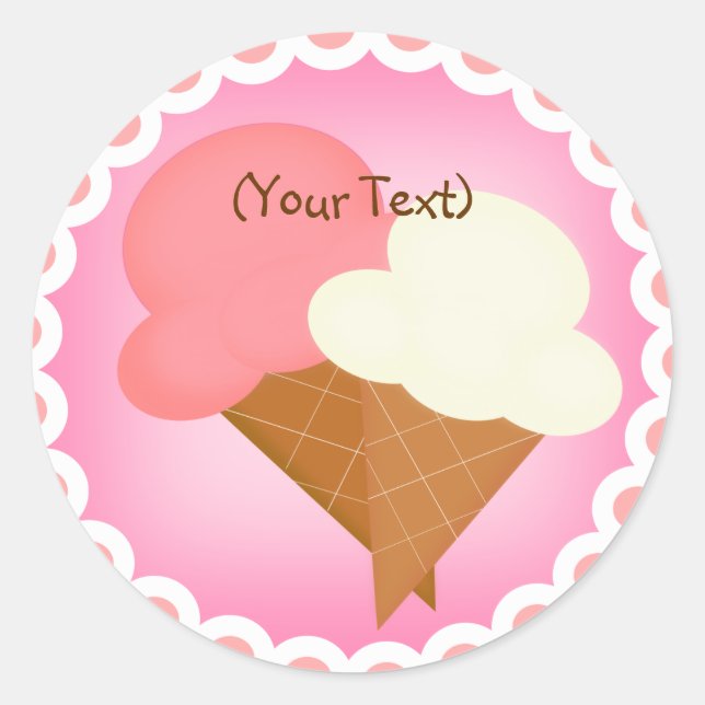 Ice Cream Birthday Party Sticker (Front)