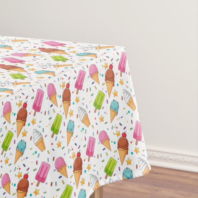Ice Cream Birthday Party Tablecloth (In Situ)