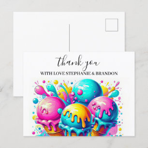 ice cream birthday party  Thank You  Card