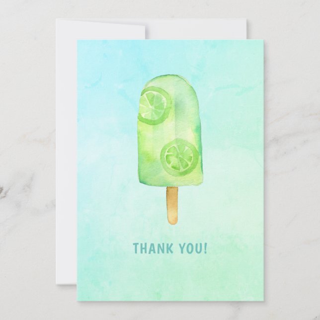 Ice Cream Birthday Thank You Card (Front)