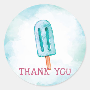 Ice Cream Birthday Thank You Classic Round Sticker