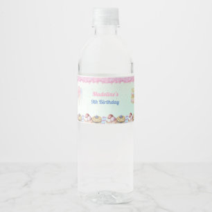 Ice Cream Birthday Water Bottle Label