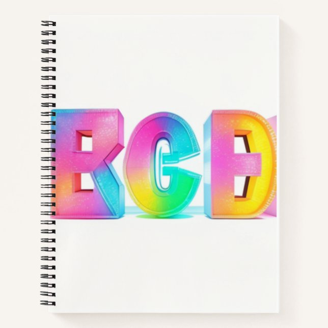 Ice cream, blocks, letters, colours notebook (Front)