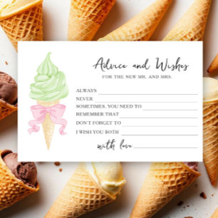 Ice Cream - Bridal Shower Advice and Wishes Stationery