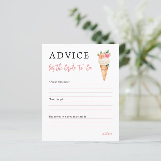 Ice Cream Bridal Shower Advice for the Bride-to-Be (Standing Front)