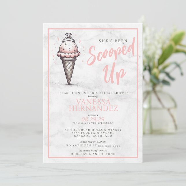 Ice Cream Bridal Shower Invitation (Standing Front)