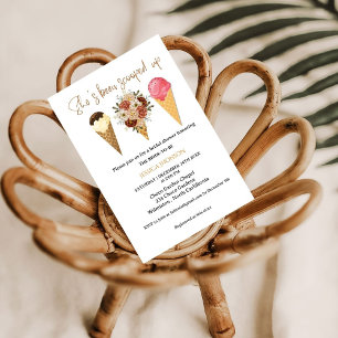 Ice cream bridal shower she's been scooped up  invitation
