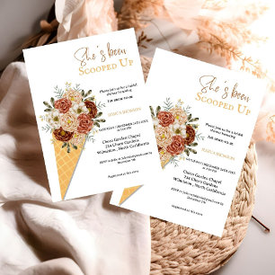 Ice cream bridal shower she's been scooped up  invitation