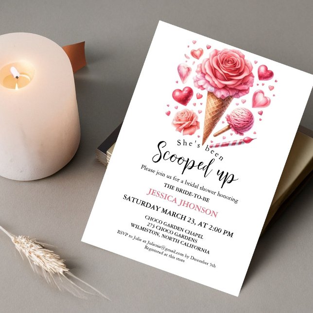 Ice cream bridal shower she's been scooped up  invitation (Creator Uploaded)