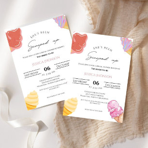 Ice cream bridal shower she's been scooped up invitation