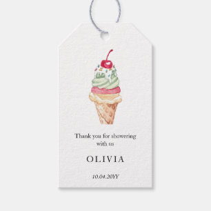 Ice cream Bridal Shower Thank you Favour Gift Tag 