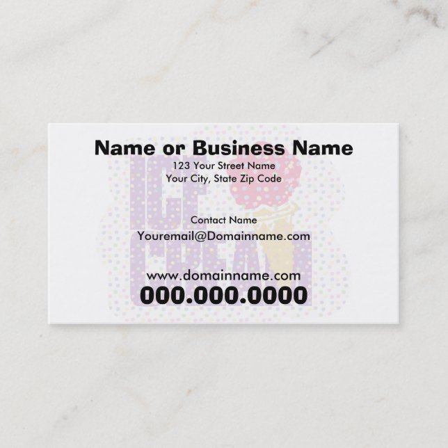 Ice Cream Business Card (Front)