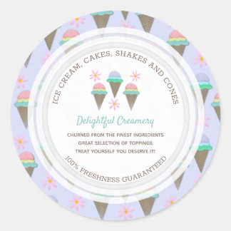 Ice Cream Business Custom Classic Round Sticker