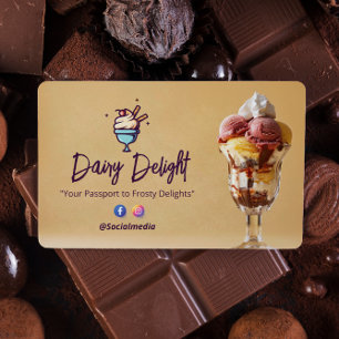 Ice Cream Business   Delicious Sundae Brown Card