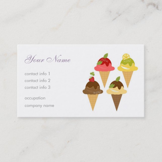 Ice-Cream Cafe Business Card (Front)