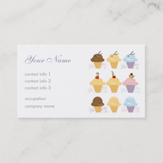 Ice-Cream Cafe Business Card (Front)