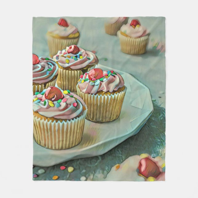 Ice cream cake fleece blanket (Front)