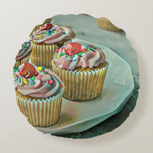 Ice cream cake round pillow