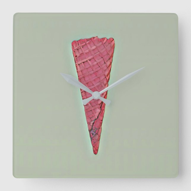 Ice cream cake square wall clock (Front)