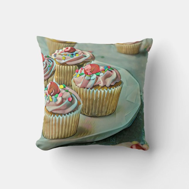 Ice cream cake throw pillow (Front)